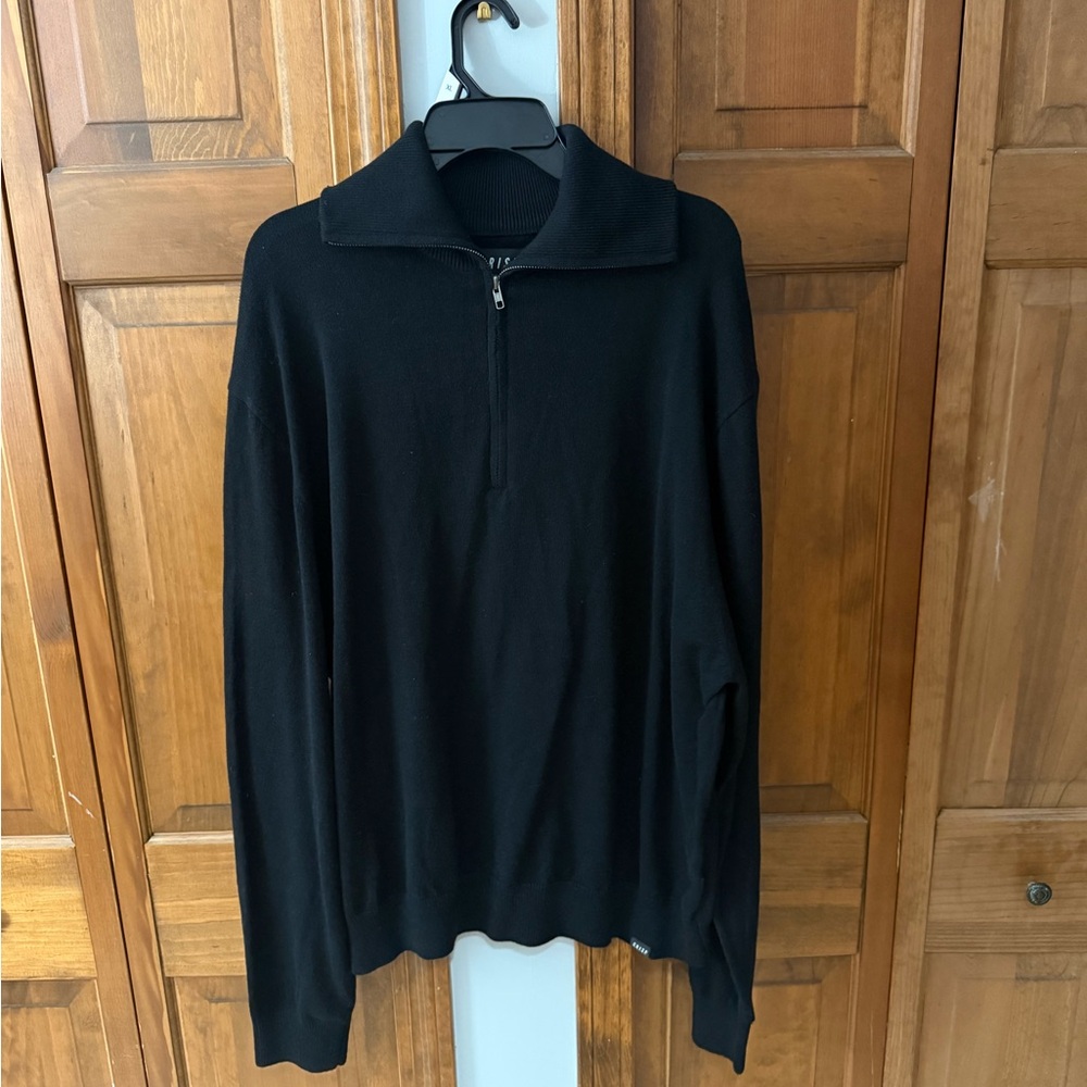 Classic Black Zip-Up Sweater for Men